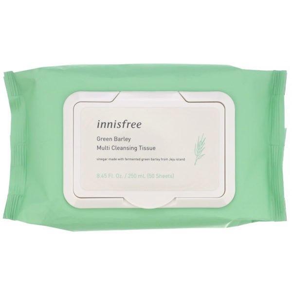 Innisfree Green Barley Multi Cleansing Tissue Универсальные очищающие салфетки, 50 шт