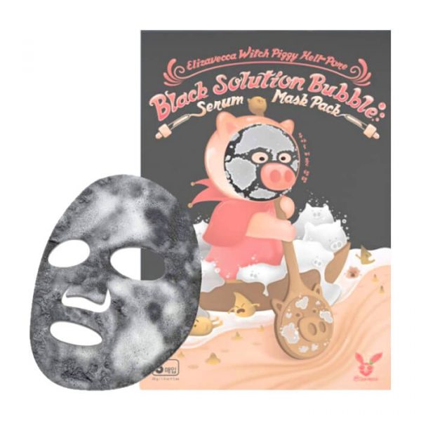 Elizavecca Black Solution Bubble Serum Mask Pack Тканевая пузырьковая маска
